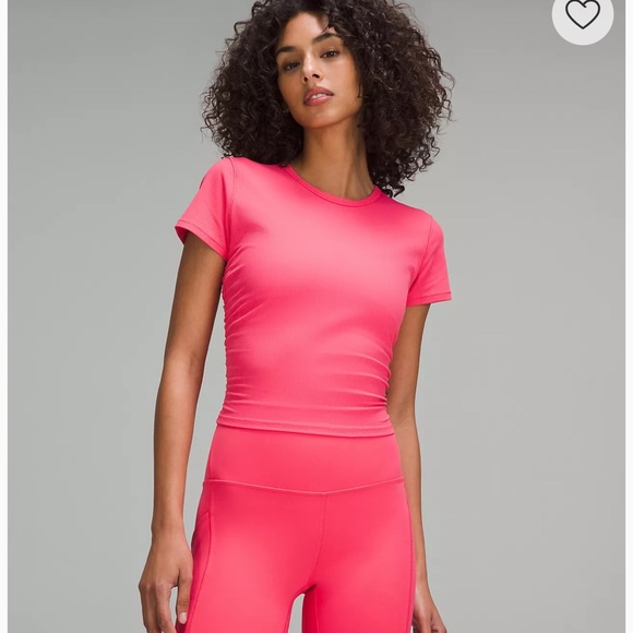Lululemon All It Takes Ribbed Nulu T-Shirt Glaze Pink Sz 2 - Picture 3 of 3